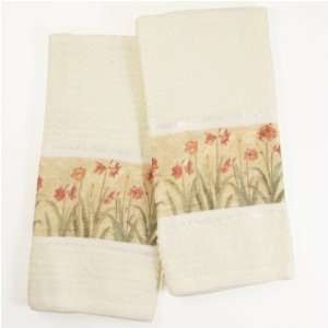  Amaryllis Flower Border Kitchen Towel   Set of 2 Kitchen 