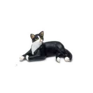    Dollhouse Miniature Black & White Tuxedo Resin Cat: Toys & Games