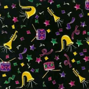   Fabric with Jazz Instruments, Party Gras by Blank Quilting: Arts
