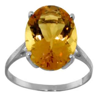   Gold Ring 6 Ct. Natural Citrine Solitaire Oval Shaped Gemstone  