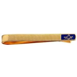    Masonic Blue & Barley Design Gold Plated Tie Slide: Jewelry
