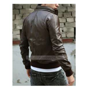 C41006 Man Qualit Silm Fit PU leather Jacket Coat  