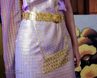   Wedding Set Dress Outfit Silken Skirt Shirt Sash & Belt Lavender XS