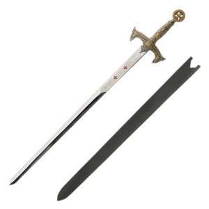  Medieval Templar Sword with Red Cross and Sheath Sports 