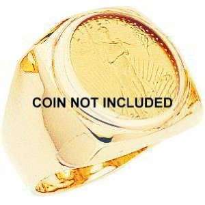  14K Gold 1/10oz American Eagle Coin Ring Sz 9: Jewelry