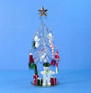 Miniature Clear Glass Christmas Tree w/ Presents 007  