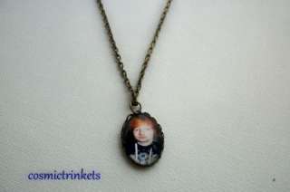 Ed Sheeran Antiqued Bronzetone Glass Pendant Necklace  