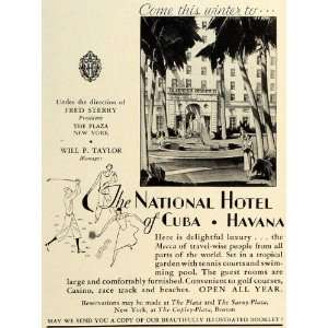  1933 Ad National Hotel of Cuba Havana Malecon Vintage 