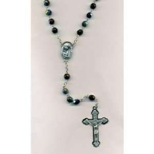   Rosary with Praying Madonna Center & Premium Crucifix 7mm Jewelry
