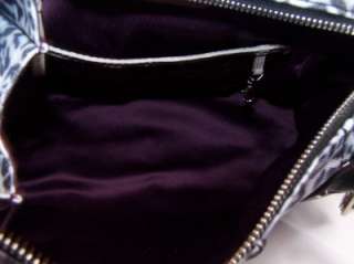 Makowsky BLACK Animal Printed Luxe Leather bag Satchel Handbag 