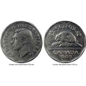   1949 Canadian Nickel    Unusual 12 Sided Coin 