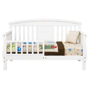  Elizabeth Ii Convertible Toddler Bed (Pine) in Pearl White 