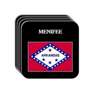 US State Flag   MENIFEE, Arkansas (AR) Set of 4 Mini Mousepad Coasters