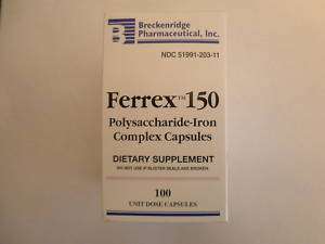 FERREX 150 Polysaccharide Iron Complex 100 CAPSULES  