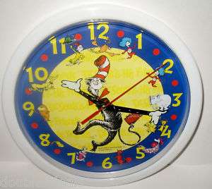 NEW THE CAT IN THE HAT DR SEUSS 3 D WALL CLOCK COLORFUL  