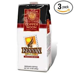 Copper Moon Kenya Coffee, Medium Dark Roast, Ground, 12 Ounce Bags 