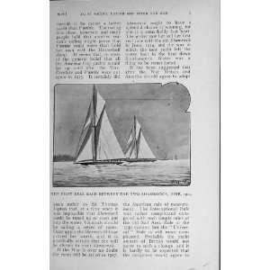  1916 Antique Print Race ShamrockS Boats Yachts Sailing 