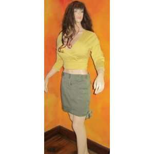   Victorias Secret Military Green Canvas Mini Skirt 4 