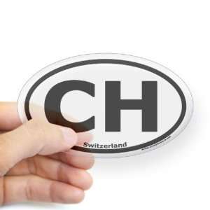  Switzerland CH country code oval sticker. Country Oval 