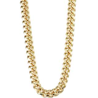 14K Gold over Silver Miami Cuban Link Chain 7.00mm 30  