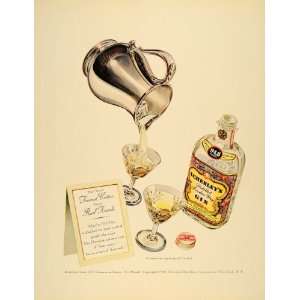  1940 Ad Schenleys London Dry Gin Liqueur Silver Jar 