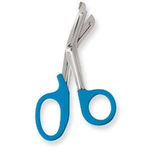 Stainless Steel Non Sterile Utility Serrated Scissor with Blue Coated 