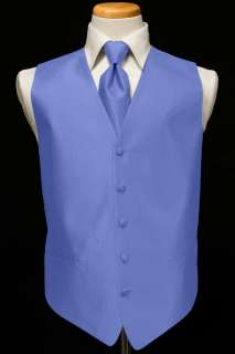Tuxedo Vest & Tie   Herringbone   Cornflower  