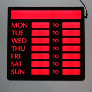 Newon LED Lighted Hours Sign 13 w/Stickers Red/Black 010736044841 