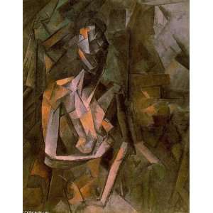   Pablo Picasso   24 x 30 inches   Mujer desnuda sentada