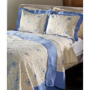 3 PC Blue Quilt Collection 100% Cotton