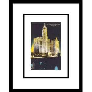 Night, Wrigley Building, Chicago, Illinois, Framed Print by Unknown 
