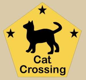 Primitive Sign STENCIL~Cat Crossing~ Halloween Black  