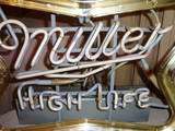 VINTAGE MILLER HIGH LIFE NEON SIGN THE FLASHER VERY RARE FLASHING NEON 