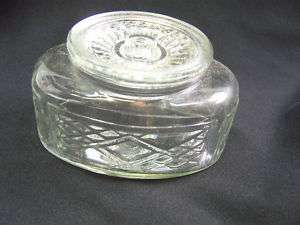 vintage scurlock kontanerette pressed glass food storage jar round 