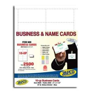  Zapco 10 up White Business Cards 250 Shts. Office 
