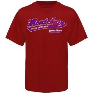 Montclair State Red Hawks Red Logo Script T shirt  Sports 