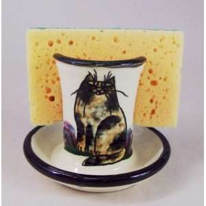  Cat Sponge Holder by Moonfire Pottery