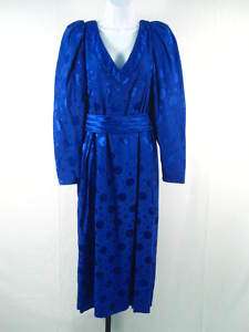 FRANCINE COUTURE Blue Patterned Dress  