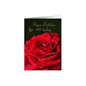  89 today Red rose and golden butterflies card Card Toys 