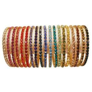 Gold Swarovski Crystal Stretch Bracelets:  Sports 