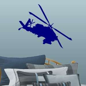  Blue Large Military Apache Helicopter Wall Decal