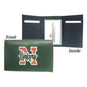  Nebraska Huskers Embroidered Leather Tri Fold Wallet 