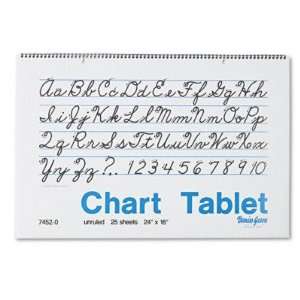   Cursive Cover   Unruled, 24 x 16, White, 25 Sheets per Pad(sold in