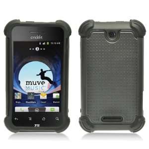 ZTE Score X500 All Black 3 in 1 Hybrid Case W/Perforated Back & Thick 