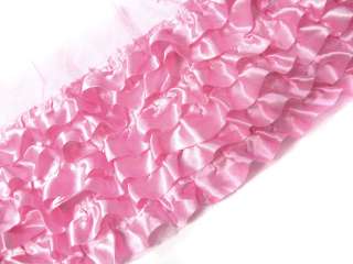 c821 5 Hot Pink Satin Ruffle Dress Edge Trim By Yard  