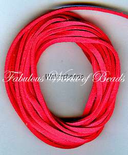 Soft Faux Suede Leather String Hot Pink Fuchsia 3.5MM  