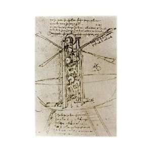  Leonardo Da Vinci   Drawing Of A Flying Machine Giclee 