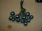 Vintage Green Tinsel mercury bead flowers, Vintage Satin Thread Bells 