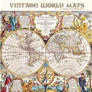  Vintage World Maps 2008 Wall Calendar: Office Products