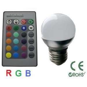 GreenLEDBulb 3 Watt RGB LED Globe light bulb with a Remote 